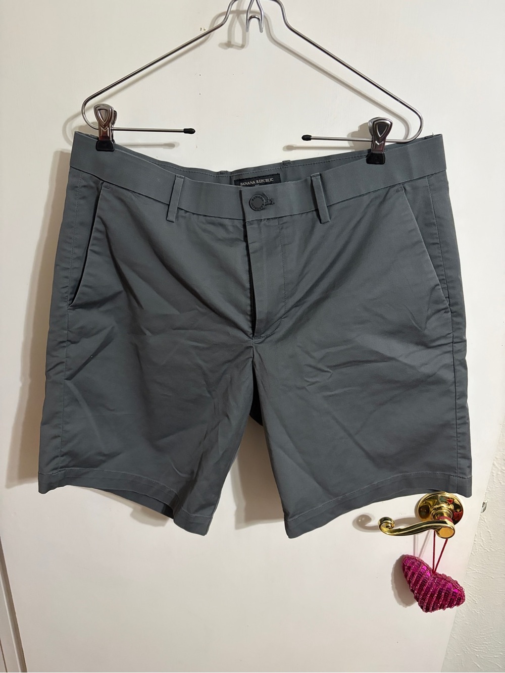 💜 34 Banana Republic Charcoal Gray Flat-Front Men's Shorts